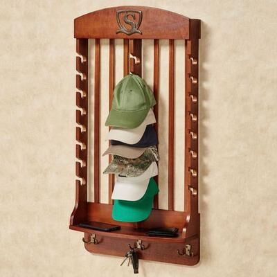 Touch of Class Deluxe Vertical Cap Rack Classic Cherry 24 Cap, 24 Cap, Classic Cherry