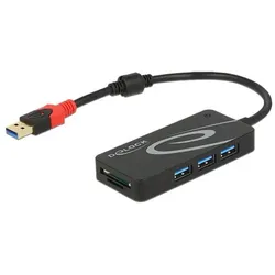Delock USB 3.1 Hub Gen 1 Hub USB Typ-A (USB-A, 3 Ports), Dockingstation + USB Hub, Schwarz