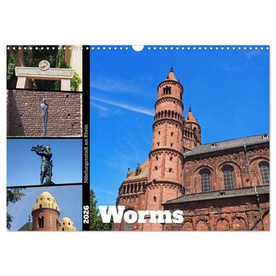 Worms-Nibelungenstadt am Rhein (Wandkalender 2026 DIN A3 quer), CALVENDO Monatskalender