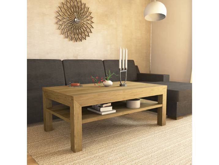 Eleganter Massivholztisch Eiche mit Stauraum 120x70cm