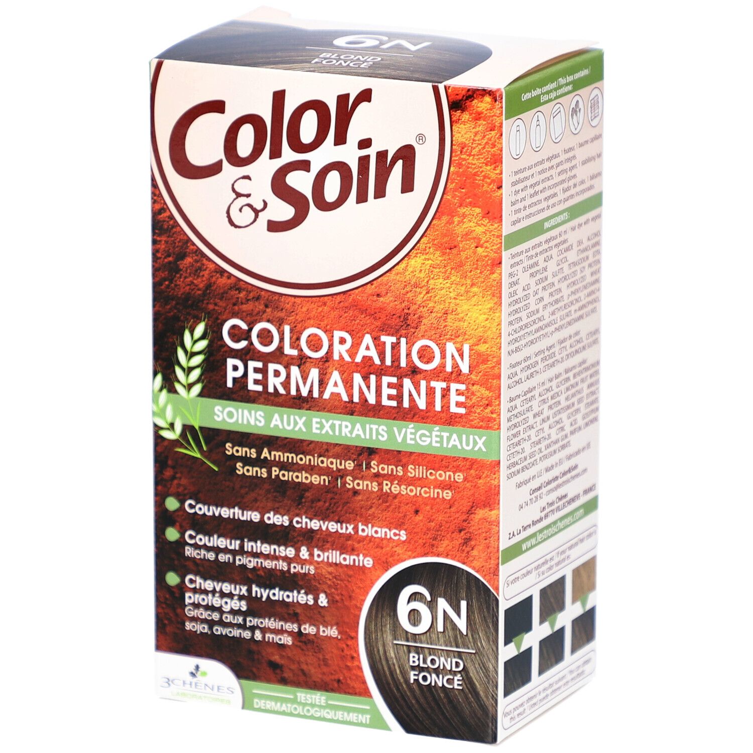 Color & Soin Coloration - permanente aux extraits végétaux. blond foncé n° 6N 135 ml Creme