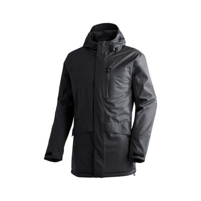 Winterjacke MAIER SPORTS "Peyor long", Herren, Gr. 48, schwarz (dunkelbraun), 100% Polyester, Jacken Winterjacke, warme Herren Regenjacke, wattierter Parka, wasserdicht + atmungsaktiv