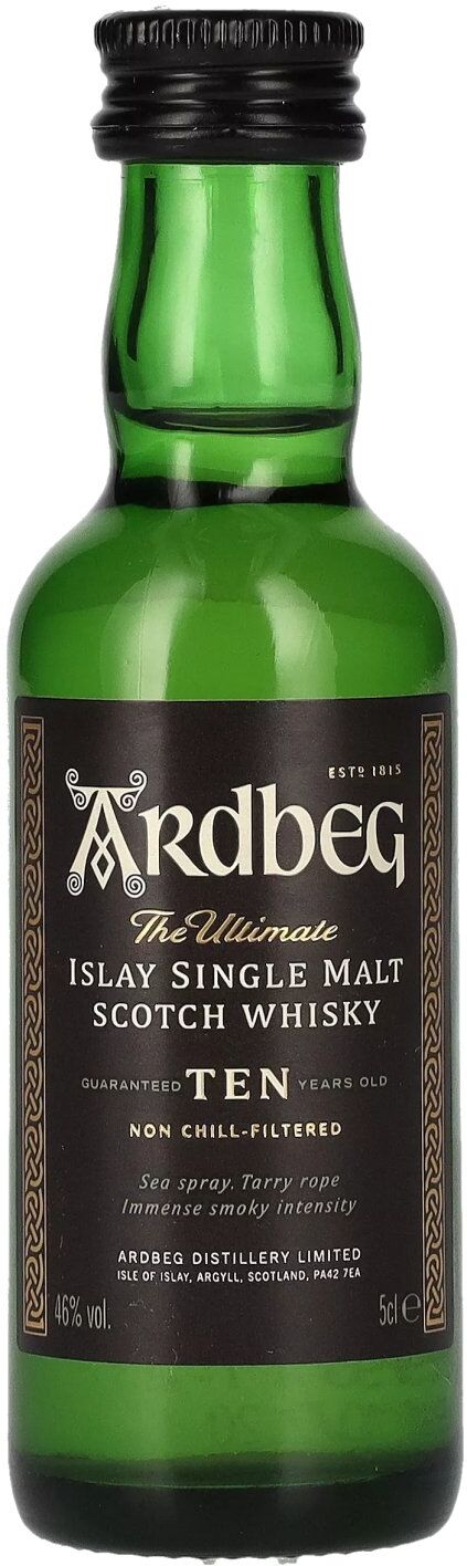 Ardbeg Whisky Ardbeg TEN Years Old Islay Single Malt 46% Vol. 0,05l