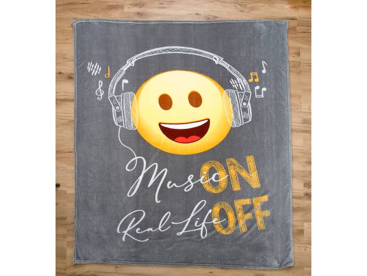 Wellsoft-Flauschdecke Emot!x! 150 x 200cm Gelb Microfaser
