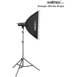 Walimex pro Emerger 400 Set Single (Set, 400 Ws), Studioblitz, Schwarz, Grau