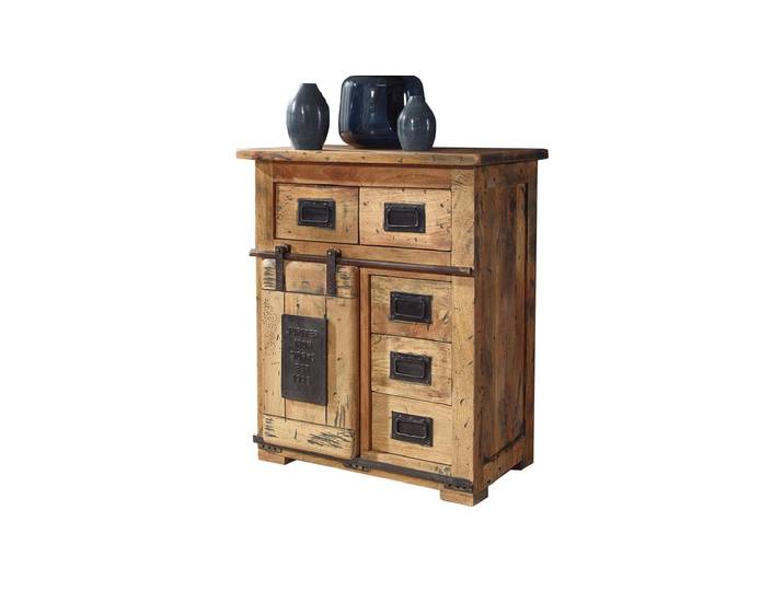 Sideboard mit 1 Rolltür Mango massiv 70 cm - EMANUEL