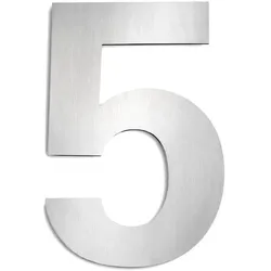CMD Creative Metalldesign Hausnummer „ 5 “, Höhe 25cm, Edelstahl, gebürstet CMD-G5