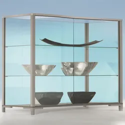 Verkaufsvitrine 150 cm breit mit Schiebetüren