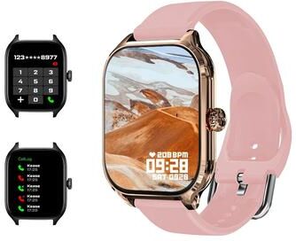 Friendly Fresh Finds New Smart Watch HD Display, Sport Modes, Call & Message Preview, Weather Forecast For Men & Women pink