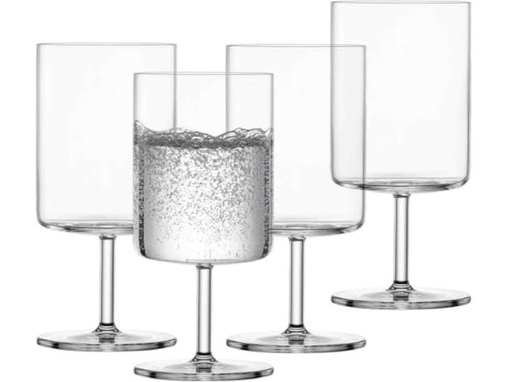 SCHOTT ZWIESEL Wasserglas Modo (4er-Set), vielseitig einsetzbare Gläser mit modernem Design, spülmaschinenfeste Tritan-Kristallgläser, Made in Germany (Art.-Nr. 119902)