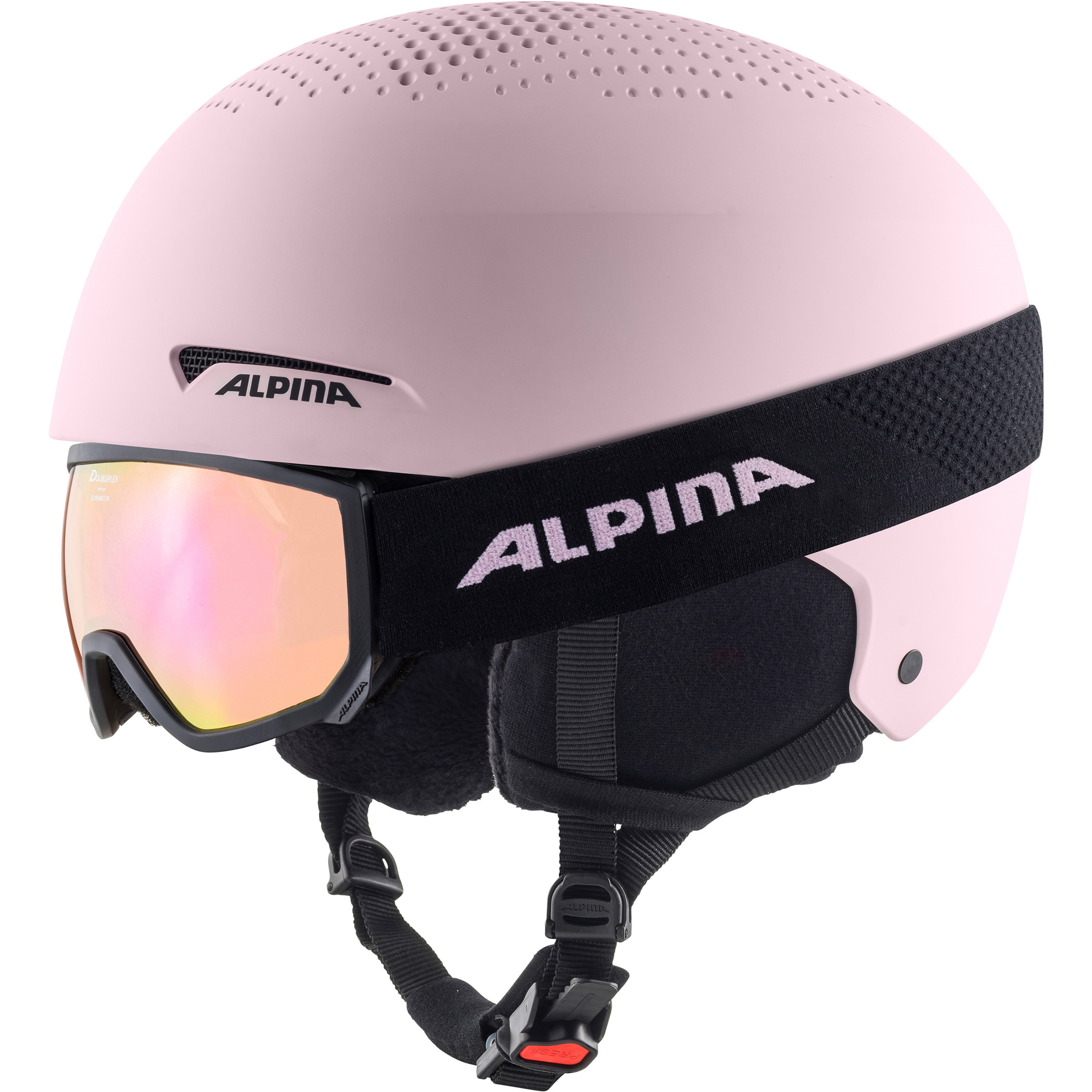 Alpina Zupo+Scarabeo Jr. Set Skihelm Kinder Skihelme pink Größe 48-52CM Skifahren