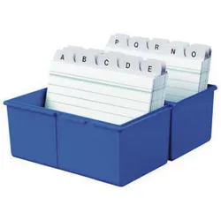 HAN Karteikartenbox A7 quer 300 Karten blau Packung mit 3 Stück