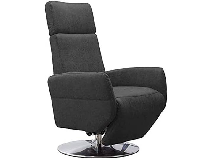 Cavadore TV-Sessel Cobra / Fernsehsessel mit Liegefunktion, Relaxfunktion / Stufenlos verstellbar / Ergonomie S / Belastbar bis 130 kg / 71 x 108 x 82 / Lederoptik Anthrazit
