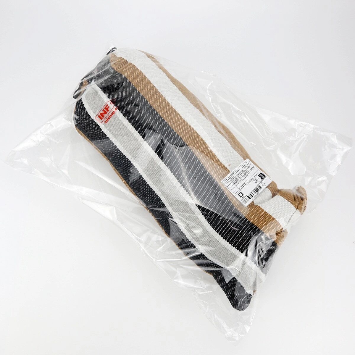 INF Segeltuch-Doppelhängematte 260x150cm mit Holz-Verteilerstange und Entenschnabel-Haken — Kippsicher, 200kg Traglast