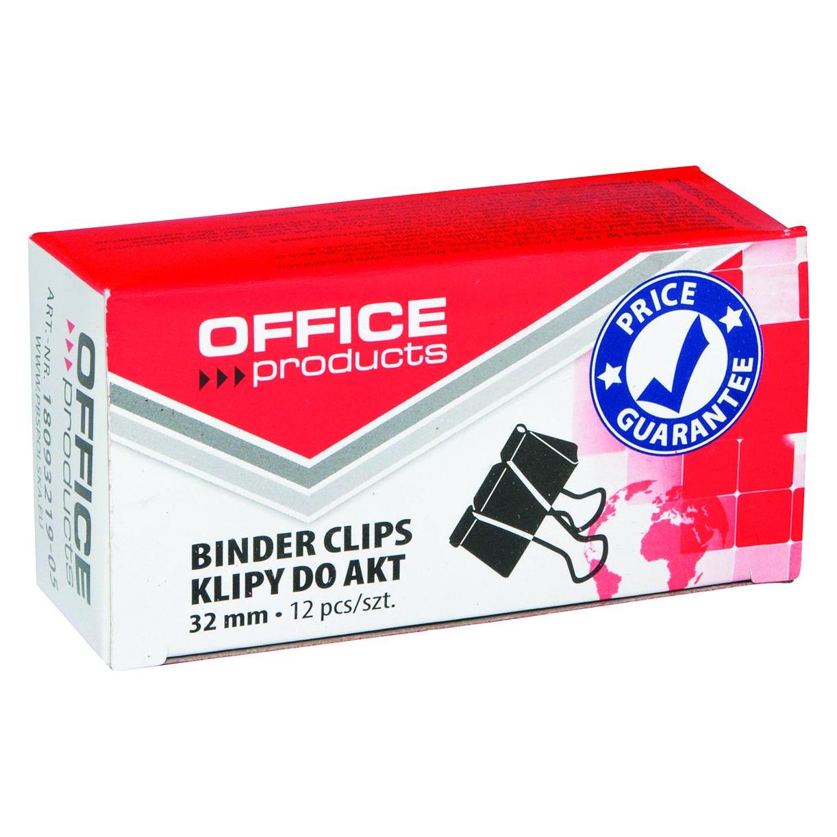 Office Products Papierklammern mit federverschluss, 32mm, 12 stück, schwarz (12x) (47273919)