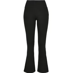 Urban Classics, Damen, Tights, Ladies Organic Interlock Bootcut Leggings (L), Schwarz