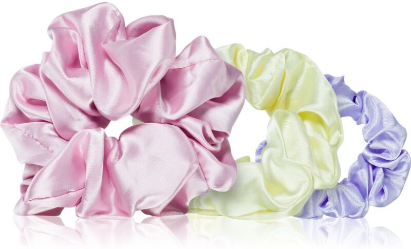 BrushArt Daisy Dreams Satin Scrunchies Set élastiques à cheveux 3 pcs