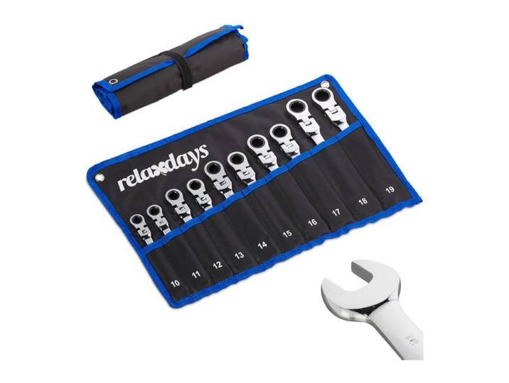 Relaxdays Flexibles Schraubenschlüssel Set 10-tlg.