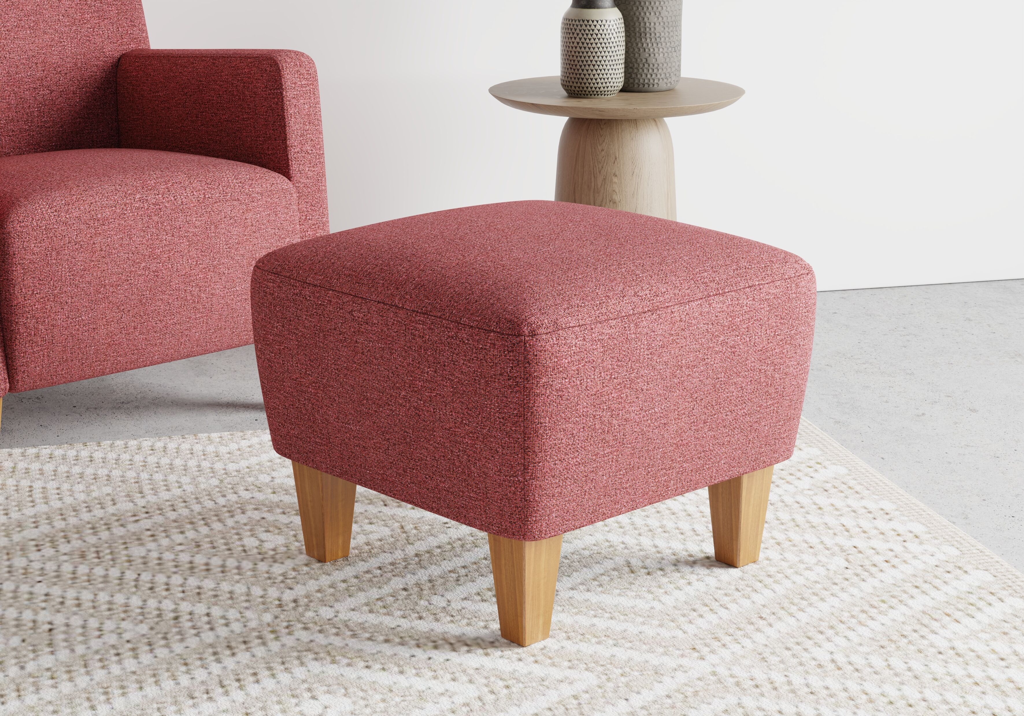 Polsterhocker SIT & MORE "Bosse", lila (chianti), B:56cm H:46cm, Hocker, Polsterhocker chianti B/H/T: 56cm x 46cm, Flachgewebe AMSTERDAM