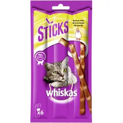 Whiskas Sticks Huhn 6er 36g Katzensnack Lachs Sparpaket 14 x 36g