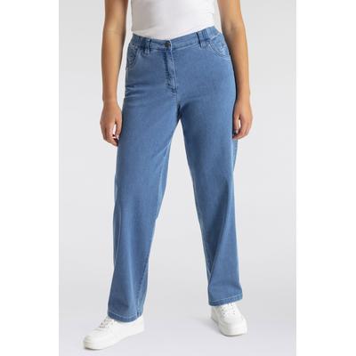 Stretch-Hose KJBRAND "Babsie", Damen, Gr. 25, K-Gr, blau (denim bleached kurzgrößen), Denim/Jeans, Obermaterial: 71% Baumwolle, 25% Polyester, 4% Elasthan, bequem lang, Hosen