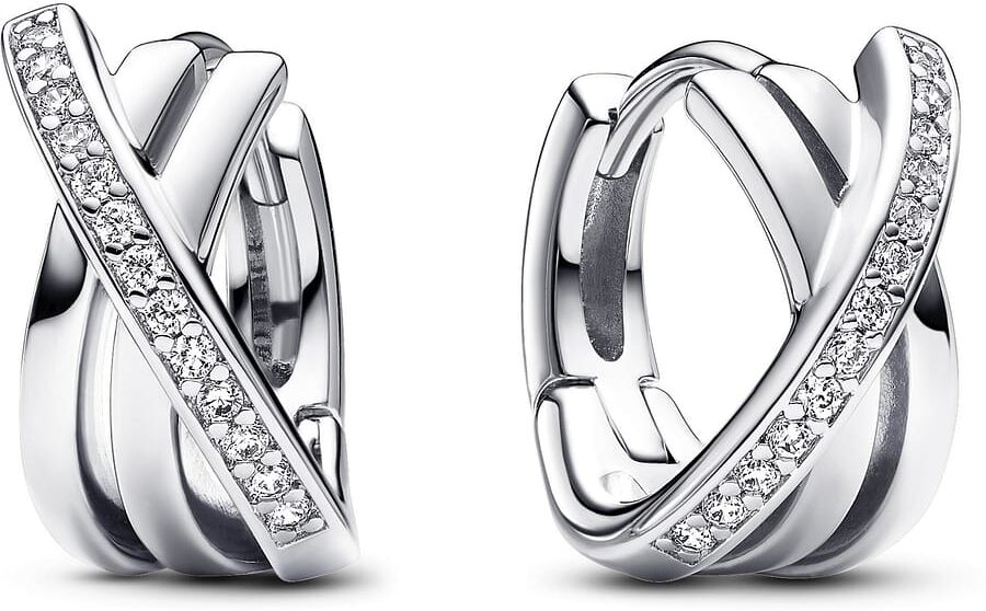 Créoles Pandora Pavé Croisées Femme