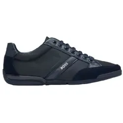BOSS für Herren. 50498265 Saturn marineblaue Lederturnschuhe (45), Wohnung, Schnürsenkel, Lässig