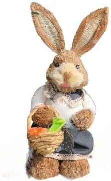 Inspire Select Easter Bunny Cattail Decoration Cute Rabbit Figure Ornament For Home & Holiday Decor style C