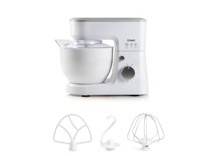 DOMO DO9241KR Keukenmachine, 600 W, 4 l, inclusief garde, kneedhaak en garde