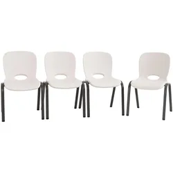 Lifetime 80383 | Kinder Stapelstühle | 4er-Set für Kinderzimmer und Garten - Weiß