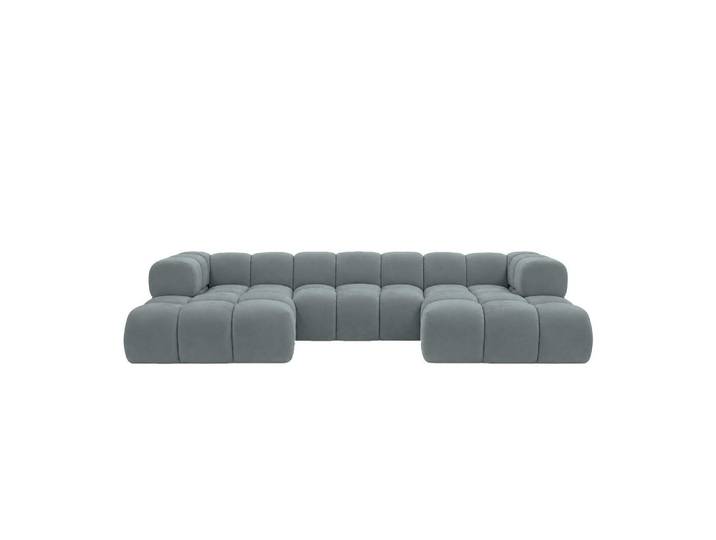 Kaiser Möbel Ecksofa U-Form, Veloursstoff Bluvel, Blaugrau, Averro U, Holz, 360x70x150 cm, Wohnzimmer, Sofas & Couches, Wohnlandschaften, Wohnlandschaften in U-Form