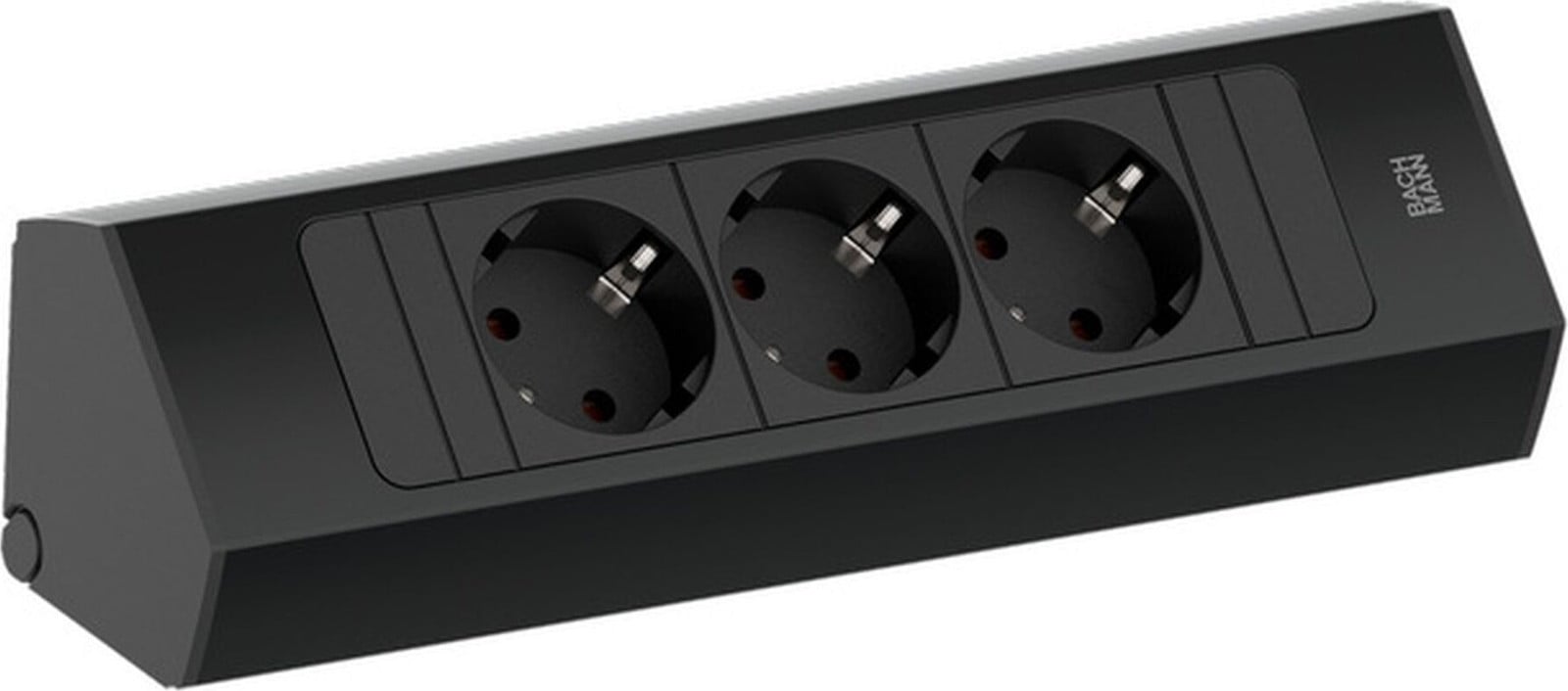 Bachmann CASIA2 AEH 3x CEE7/3 stopcontacten, 2,0 meter, zwart