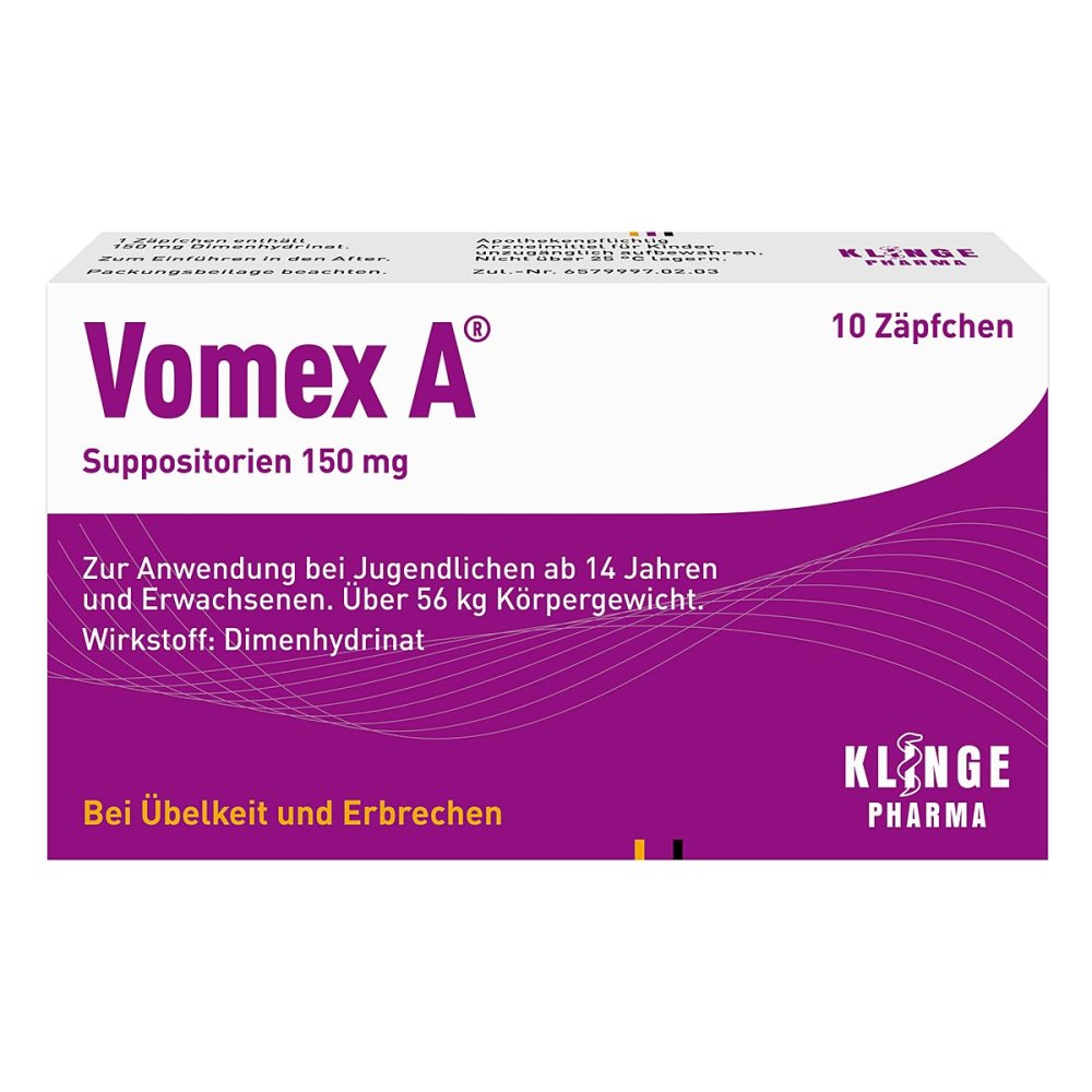 Klinge Pharma GmbH Vomex A Zäpfchen 150mg 01116555
