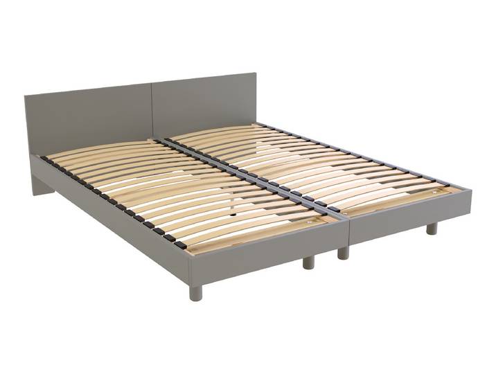 Lits jumeaux bois massif avec têtes Twin - 80x190 80x190 Gris