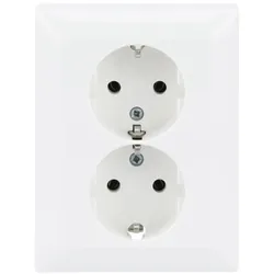 Busch-Jaeger 202EUJ-914 SCHUKO® Doppelsteckdose Komplettabdeckung alpinweiß - Busch-balance® SI volle Abdeckung 2TKA00003909 202EUJ914