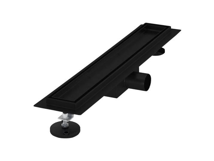 LuxeBath Duschrinne 50cm, Schwarz, Metall, Rechteckig, 13.9x7.8x54 cm, Badezimmer, Baden & Duschen, Duschtasse
