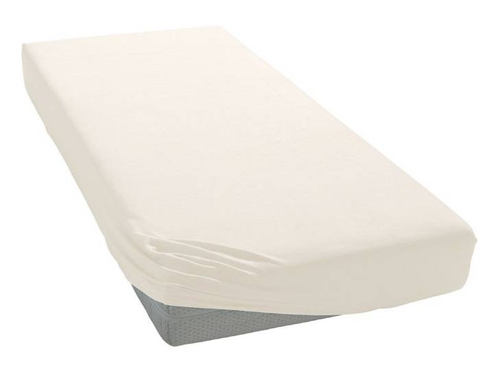 Spannbettlaken BELLANA bellana Melone, 100% Baumwolle, Jersey, bügelfrei , beige (creme), L:200cm, Bettlaken, Spannbettlaken, reine Baumwolle, Spannbetttuch für Matratzen bis 25cm Höhe