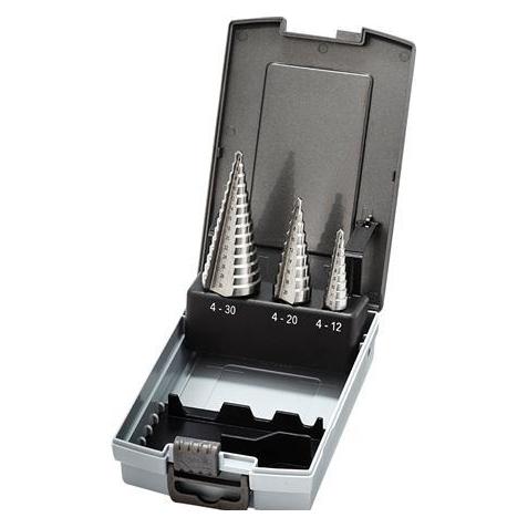 Thürmer Tools Treppenbohrer-Set4-12mm, 1mm Feder4-20mm/4,0-30mm in 2mm Feder (5708963082327)