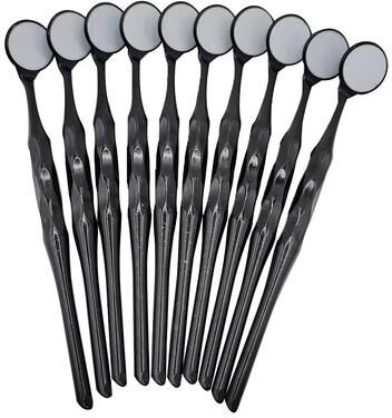 Inspired Finds AG Premium Dental Mouth Mirror Set Double Sided Front Surface Exam Reflector For Professional Oral Examination black 1box