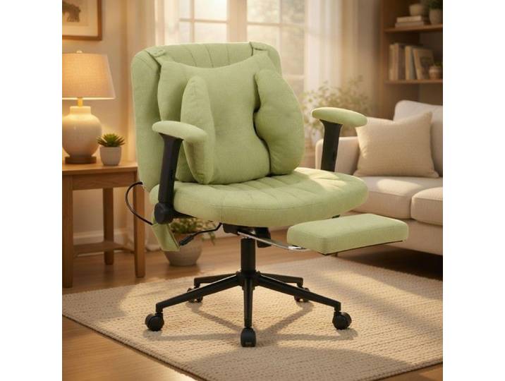 CollaHausse Chaise de Bureau Pivotante avec Repose-Pieds Charge 150kg Style Gaming Vert