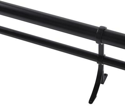 "Double Rod Drapery Hardware Kit - Black, 60"" - 108"" - Ballard Designs"