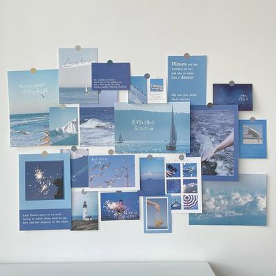Inspire Select Nordic Retro Photo Card Wall Stickers Set Japanese Mori Style DIY Art Postcards For Bedroom Decor guang River