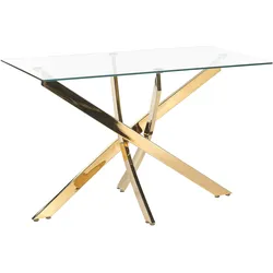 ESSTISCH 120/70/76 cm Goldfarben/Transparent Maramo