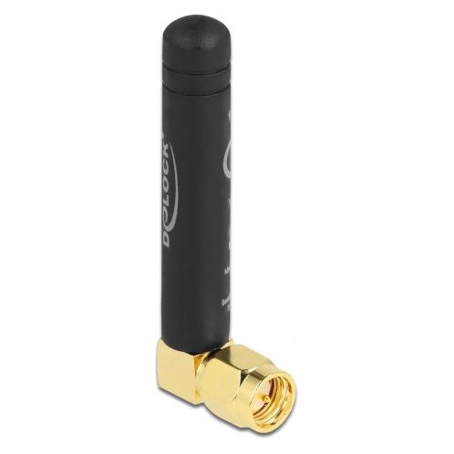 Delock LPWAN 868 MHz Antenne SMA Stecker 90° 1,6 dBi omnidirektional starr schwarz (12716)