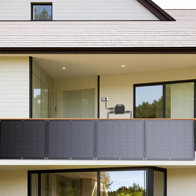 Selius Zonnepaneel Balkonset met 4 Flexibele Panelen van 200W en 800W Micro-omvormer