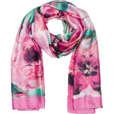 Schal STYLEBREAKER "Schal mit Aquarell Blumen Muster", Damen, pink, Obermaterial: 100% Viskose CV., Modisch, Modetücher Schal