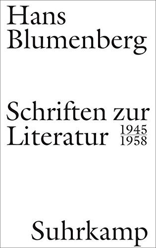 Hans Blumenberg - Schriften zur Literatur 1945-1958 - Preis vom 01.10.2026 17:08:56 h