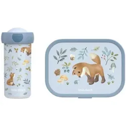 Mepal Little Dutch Forest Friends Lunch Set, Lunchbox, Blau, Mehrfarbig
