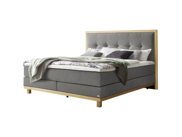 Hasena Boxspringbett Cecilia grey Stoff 140 x 200 cm - Boxspringbett