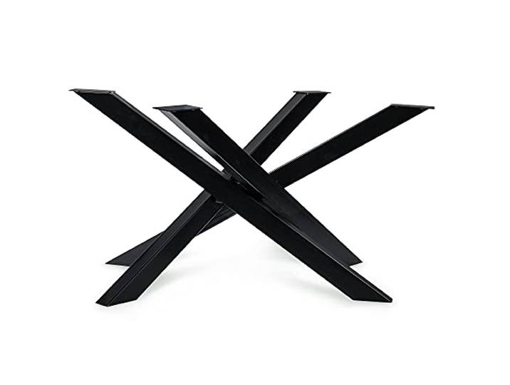 Magnetic Mobel Tischgestell Orion Design Kreuzgestell Schwerlast massiv Tischkufen Stahl Tischbeine Metall Profil 8x4 cm (XL-Size 150x81x71 cm, Schwarz)